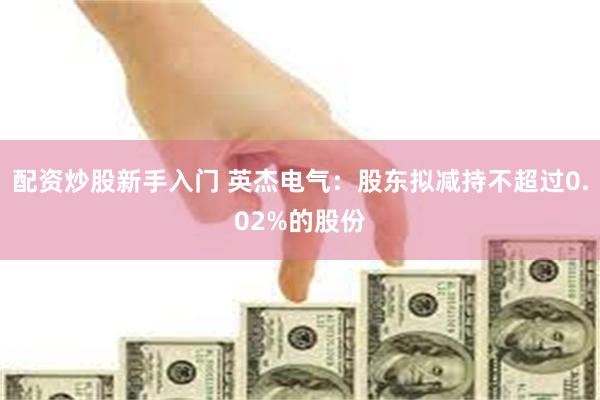 配资炒股新手入门 英杰电气：股东拟减持不超过0.02%的股份