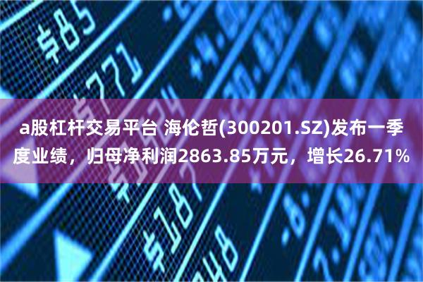 a股杠杆交易平台 海伦哲(300201.SZ)发布一季度业绩，归母净利润2863.85万元，增长26.71%