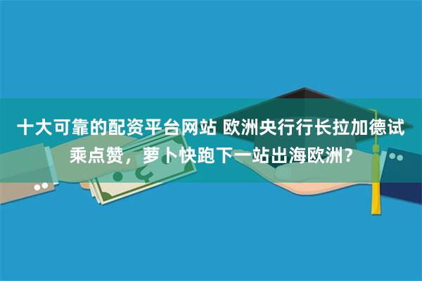 十大可靠的配资平台网站 欧洲央行行长拉加德试乘点赞，萝卜快跑下一站出海欧洲？